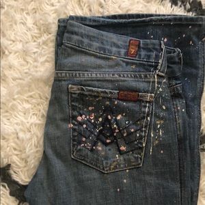 7 For All Mankind rare splatter paint jeans